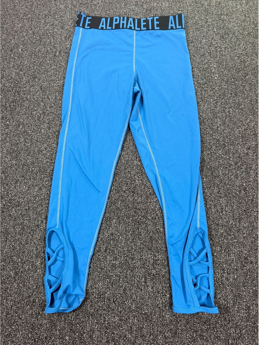 Alphalete Blue Athletic Leggings with Cutout Detail Size M